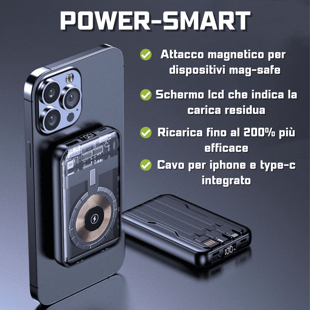 POWER-SMART caricatore portatile wireless magnetico da 10000mah